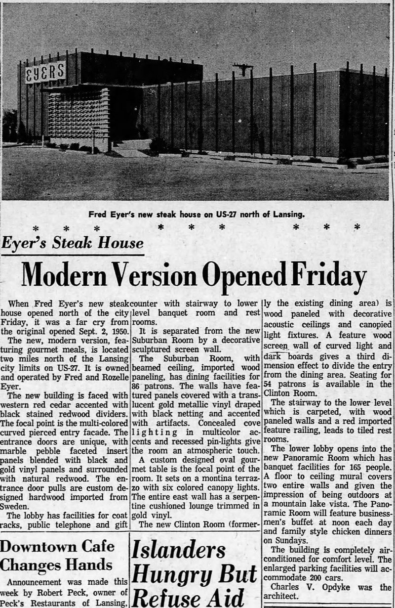Fred Eyers Steak House (Zum Nordhaus) - Aug 25 1962 Article (newer photo)